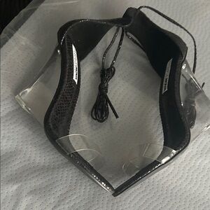 Black Heels with Clear Accents